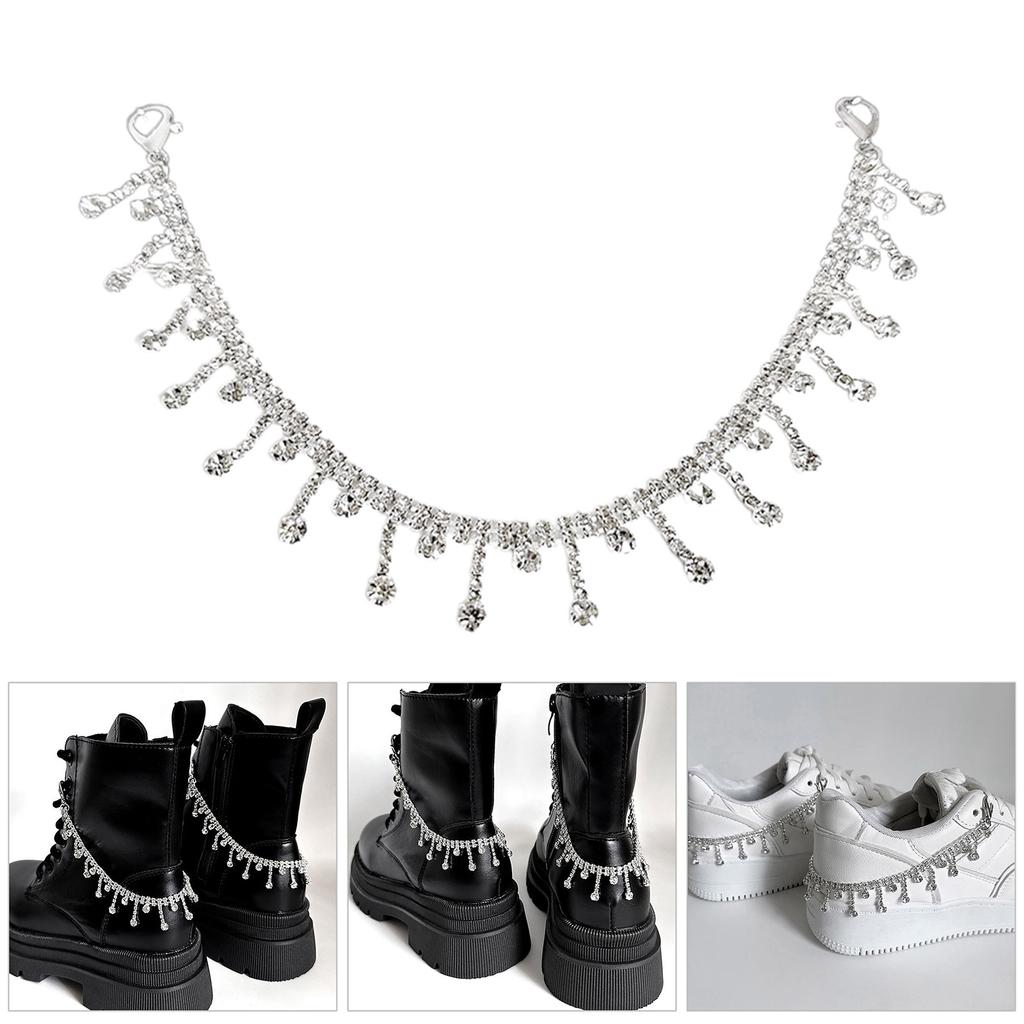 Adjustable Shoe Chain Ornament Unique Bling Metal Shoe Heel Embellishment Versatile Footwear Accessory for Teens Adults