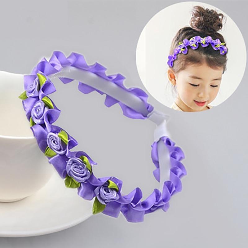 

Корона ручной работы с цветком розы, головной убор из пены с цветочным рисунком, гирлянды для детей, обруч с цветком для волос для девочек, головной убор 1pc фиолетовый