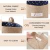 3 PCS Mini Hanging Storage Bag Cotton Linen Small Storage Basket Wall Hanging Storage Pouch Foldable Storage Box Family Organizer Decorative Bag