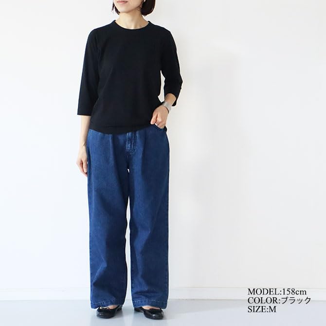 Homspun Sleeve Jersey 6450 Women's 3/4 T-Shirt (Black) (Medium)