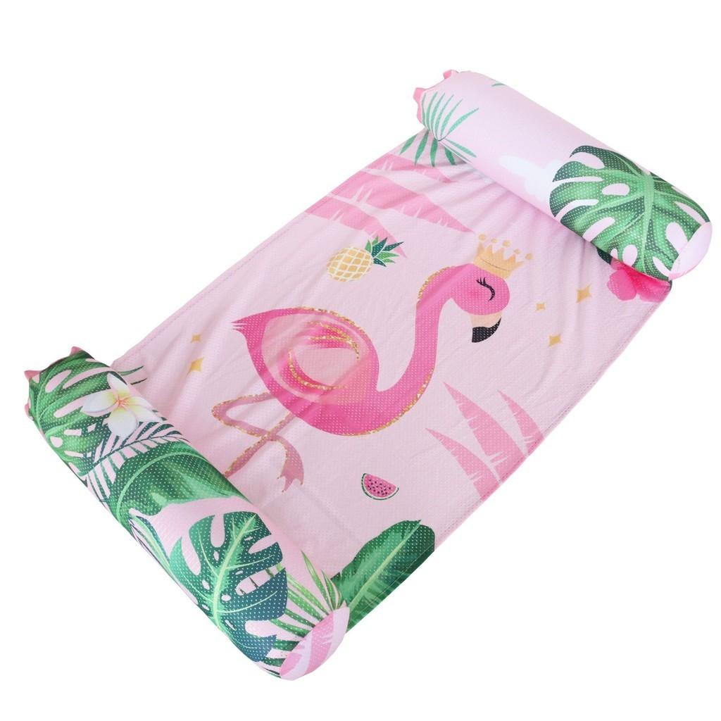 New Design Inflatable Floating Mat With Net And Backrest Eco-friendly Pvc Material Firebird Pattern