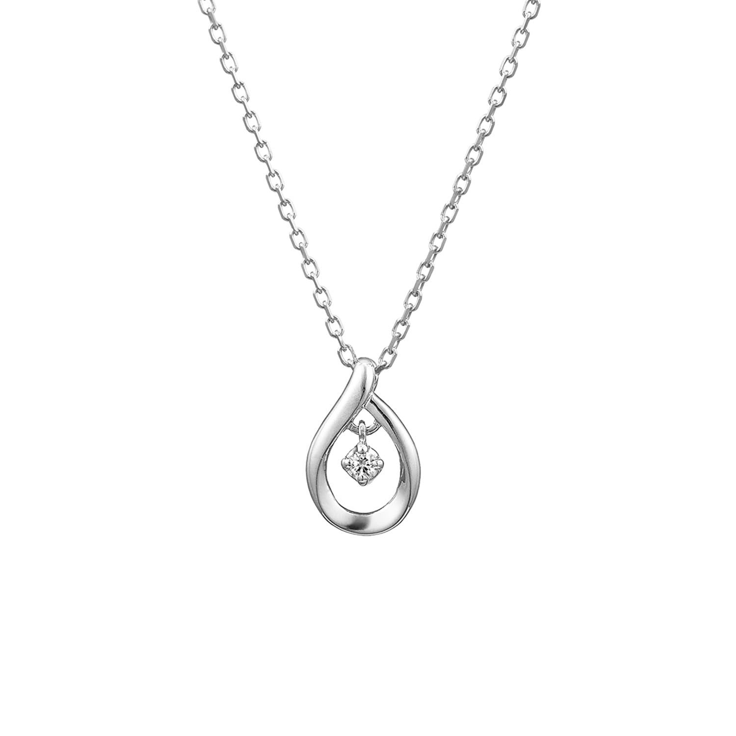 

Official April Birthstone Silver Necklace with Drop Diamond Jewelry Case Gorgeous Anniversary Gift for 4℃ Design, Included, Women,