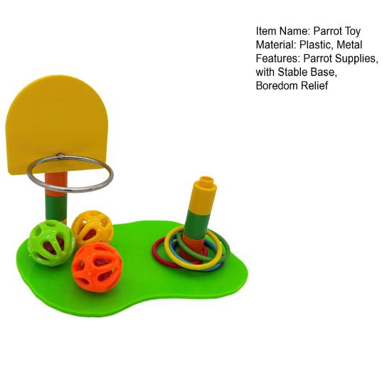 Pet Interactive Supplies Parrot Basketball Hoop Toy, Bird Toss Ring Game, Small Ball Games Agility Training Enrichment Toy for Parakeets Cockatiels