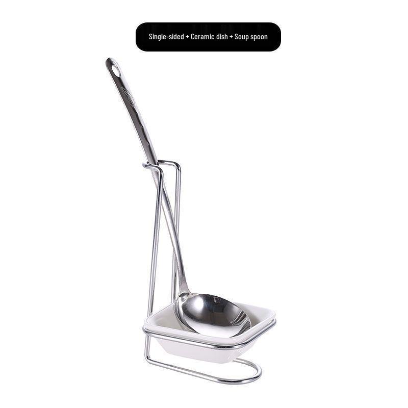 Stainless Steel Soup Ladle and Colander Holder Stand for Restaurants