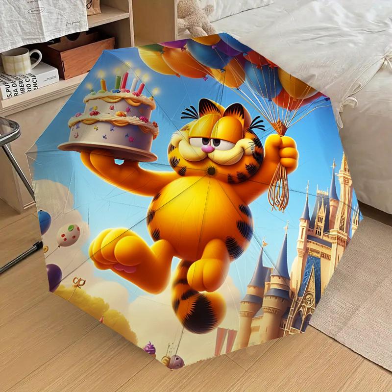 1pc Garfield Balloons Castle Automatic Folding Umbrella, Casual Outdoor Accessory, Birthday Festival Gift yy251126179