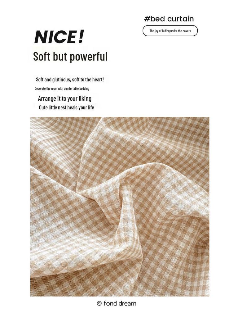 Pure Cotton Yarn-Dyed Washed Fitted Sheet: Non-Slip, Dustproof, Skin-Friendly Mattress Protector 3-Piece Set.