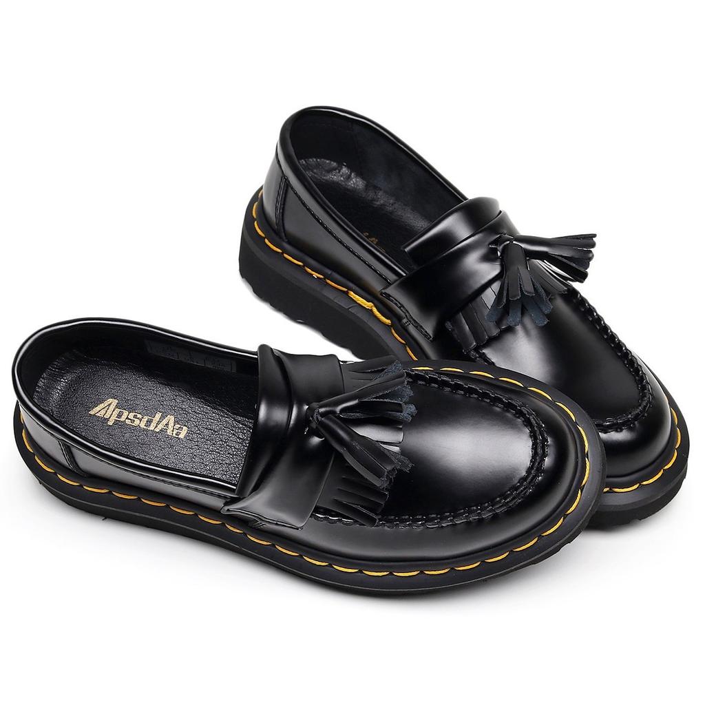 No foot grinding = lightweight fringed loafers women's genuine leather low-top small leather shoes versatile work student short boots