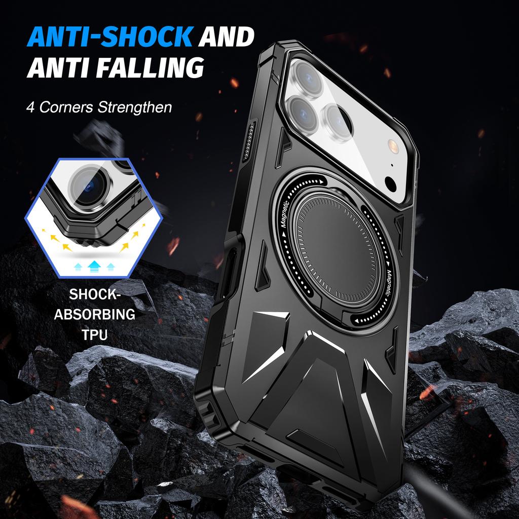 Magnetic Kickstand Ring Fashion Case for Iphone 17 Pro Max 15 17 Air 14 Plus 13 12 Pro Iphone16 Iphone17 Wireless Charging