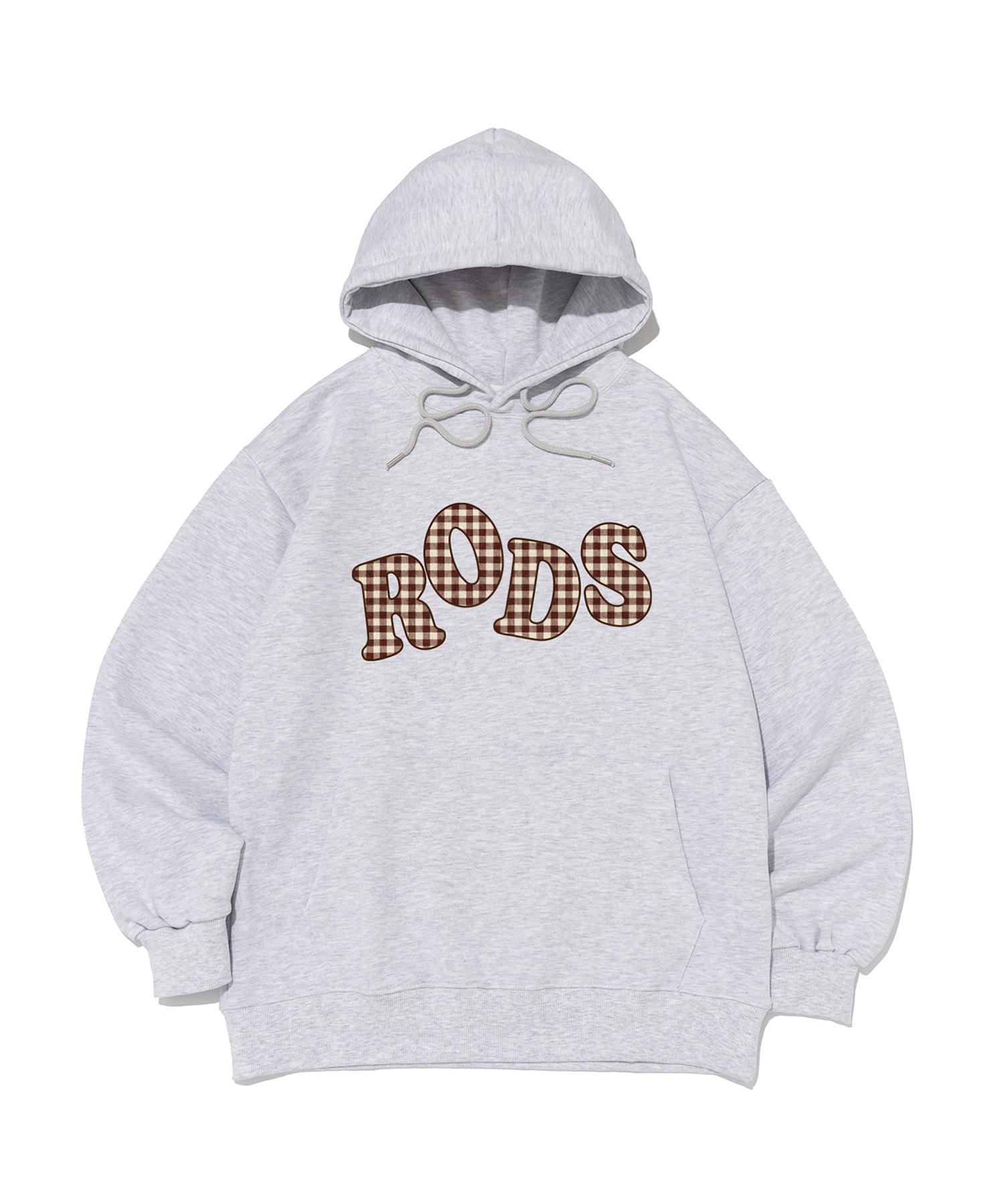 Толстовка с капюшоном Road Road Rods Большой логотип Клетка (Белый меланж) White Melange/Fleece Line L