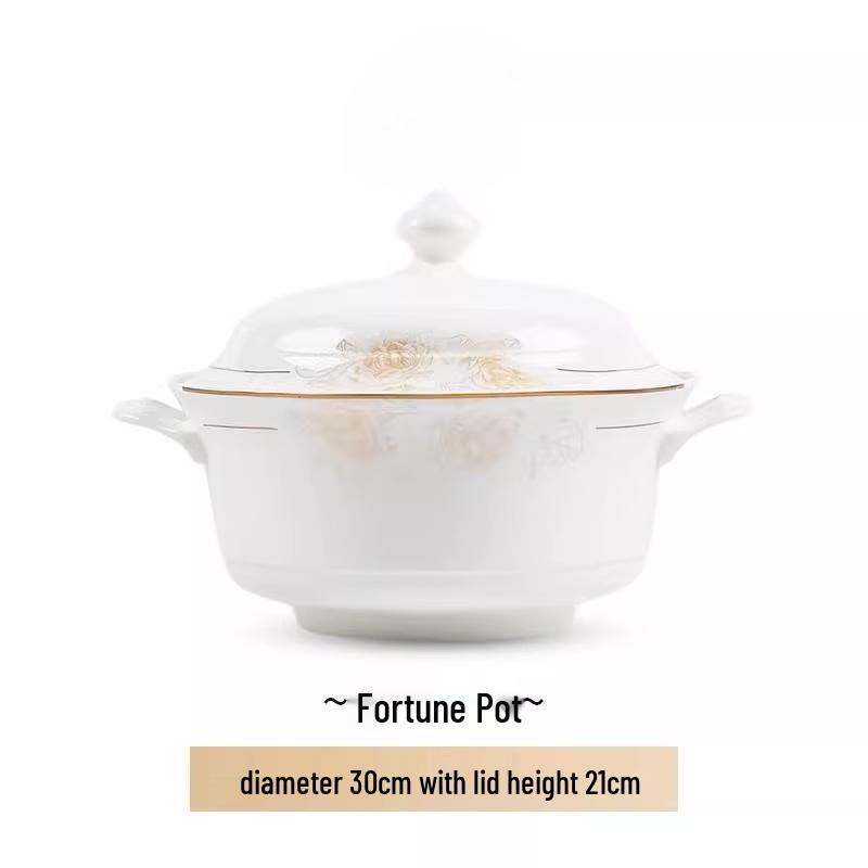 Jingdezhen Cream Style Conical Ceramic Bowl