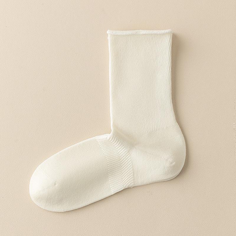25-Pair Women's Mid-Tube Cotton Socks - Spring & Autumn, Anti-Pilling, Versatile Colors