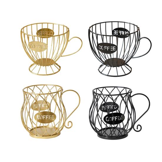 Storage Rack Durable Iron Coffee Capsule Storage Rack Hollow Design Space-Saving Strong Capacity Organizer for Home Kitchen