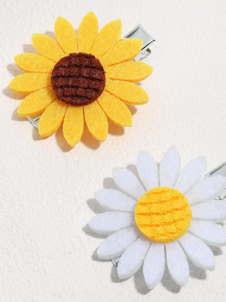 Small Sunflower Daisy Hair Clips for Girls Flower Hairpin Side Bangs  Barrettes Children Handmade Hairgrip Kids Hair Accessories