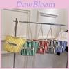 Stylish Striped Canvas Shoulder Bag For Kids With Large Capacity And Trendy Design