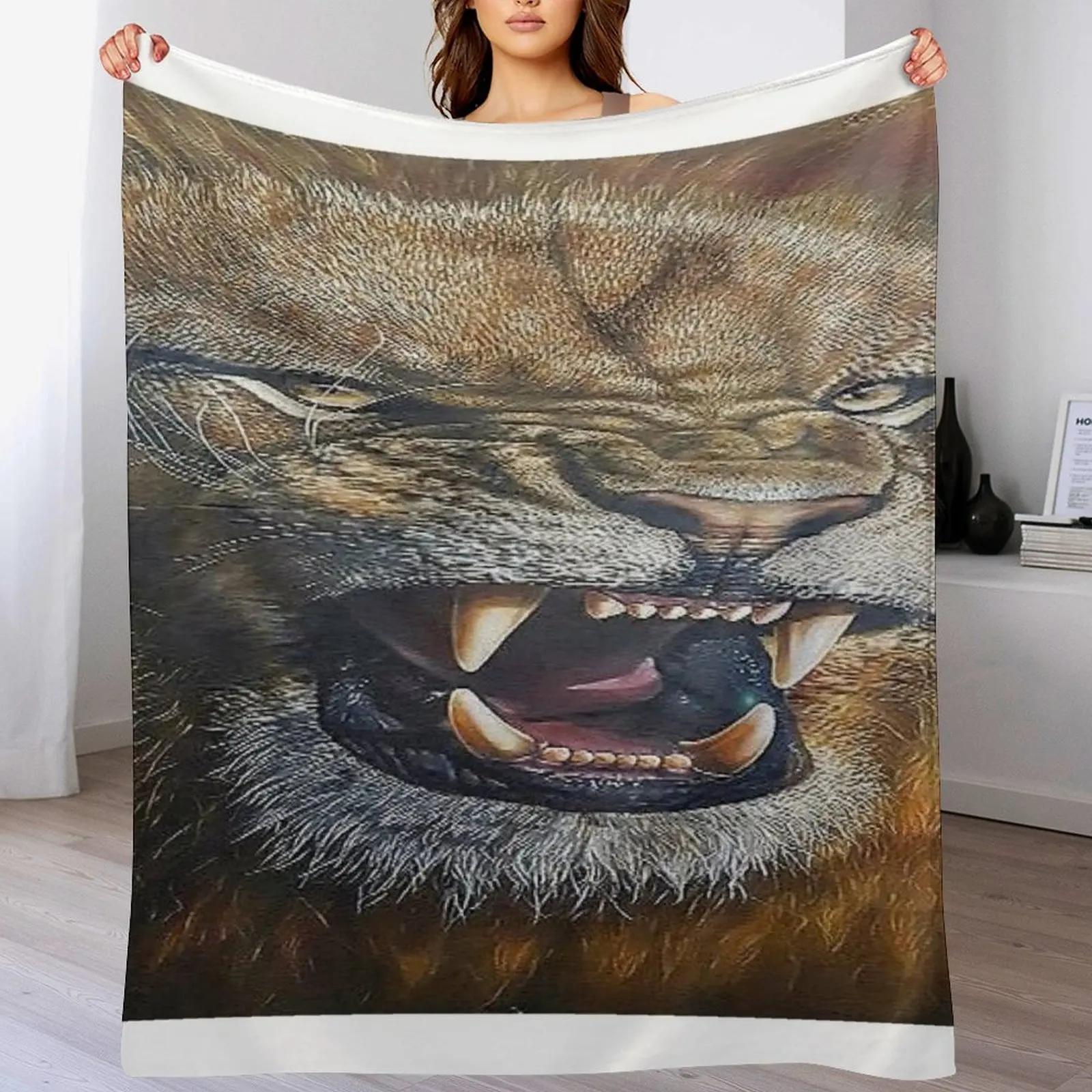 

BIG LION Throw Blanket Soft Comfort Blanket for Reading Watching TV 102x76cm(40x30in)