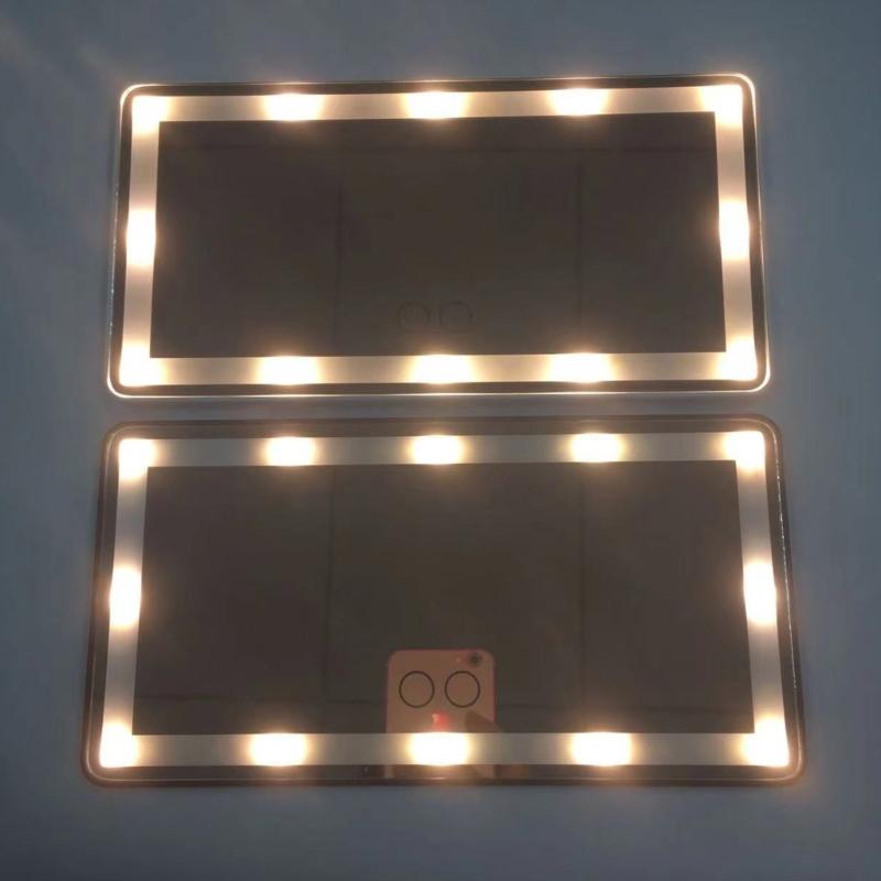 Rechargeable Makeup Mirror with Dimmable Touch 60 LEDs 3 Light Modes for Car Sun Visors Interior Accessory Quick Install
