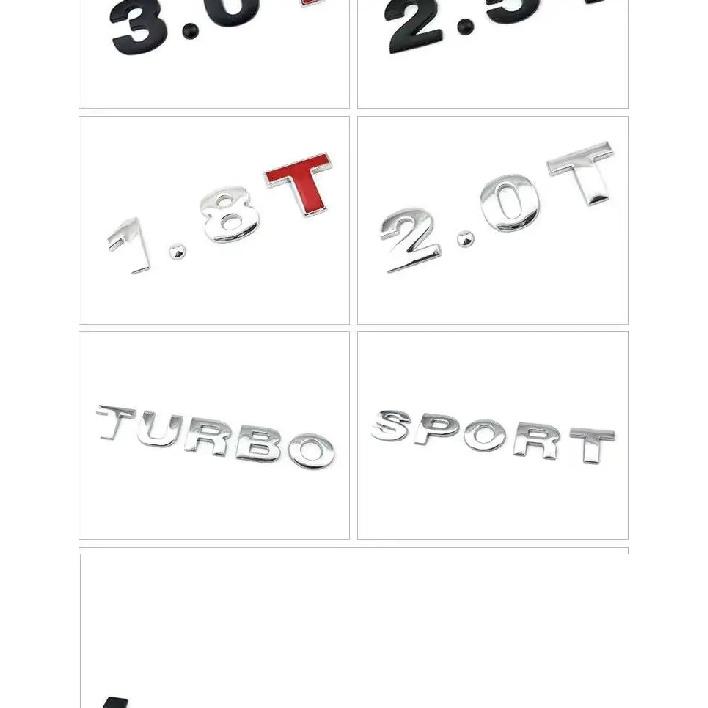 1Pcs 3D Metal 45mm 25mm DIY Letters Alphabet Emblem Numbers Chrome Labeling Car Sticker Digital Badge Accessories Motorcycle