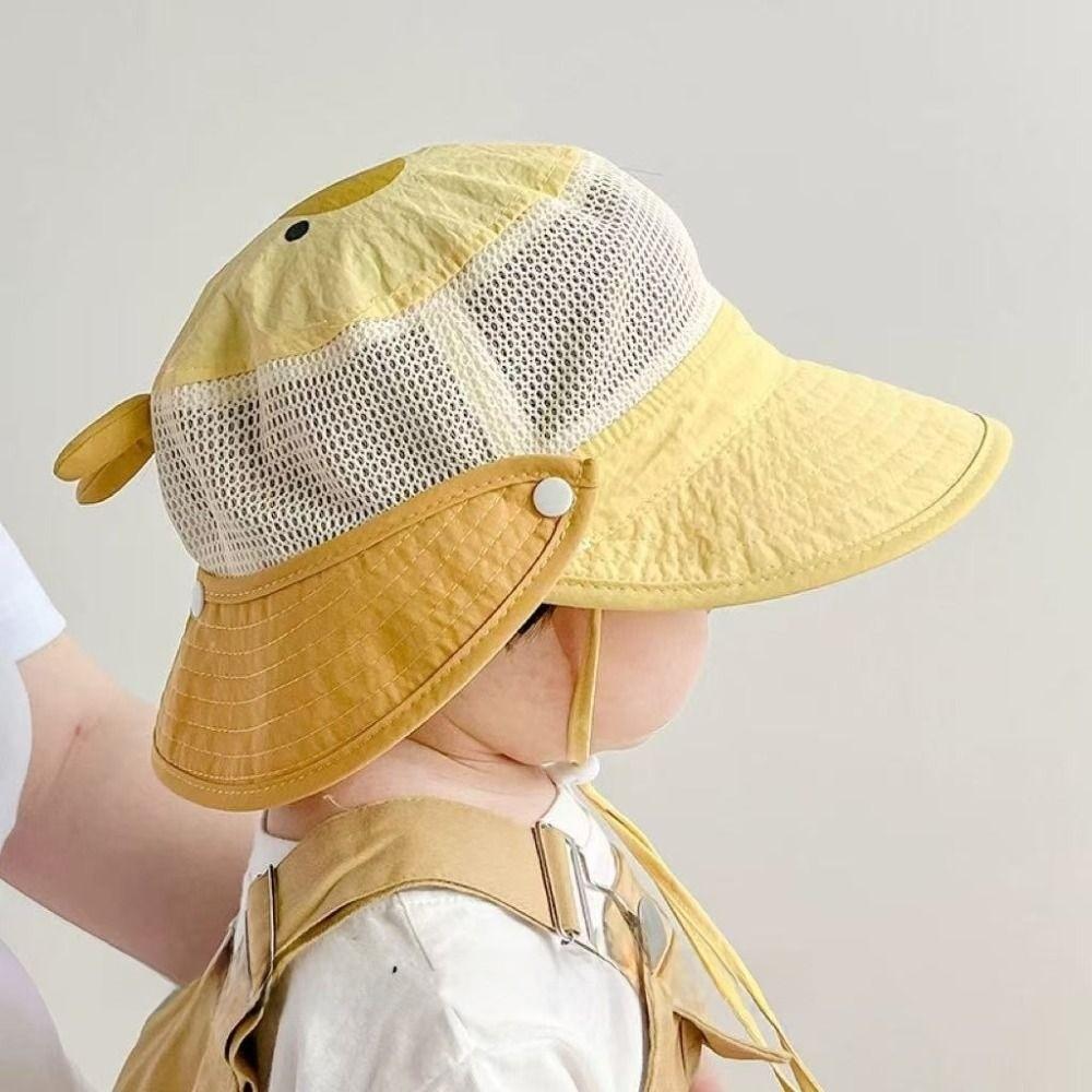 Quick-dry Summer Kid Sunhat Detachable Children's Fisherman Hat Cartoon Animal Bucket Hat  Girls