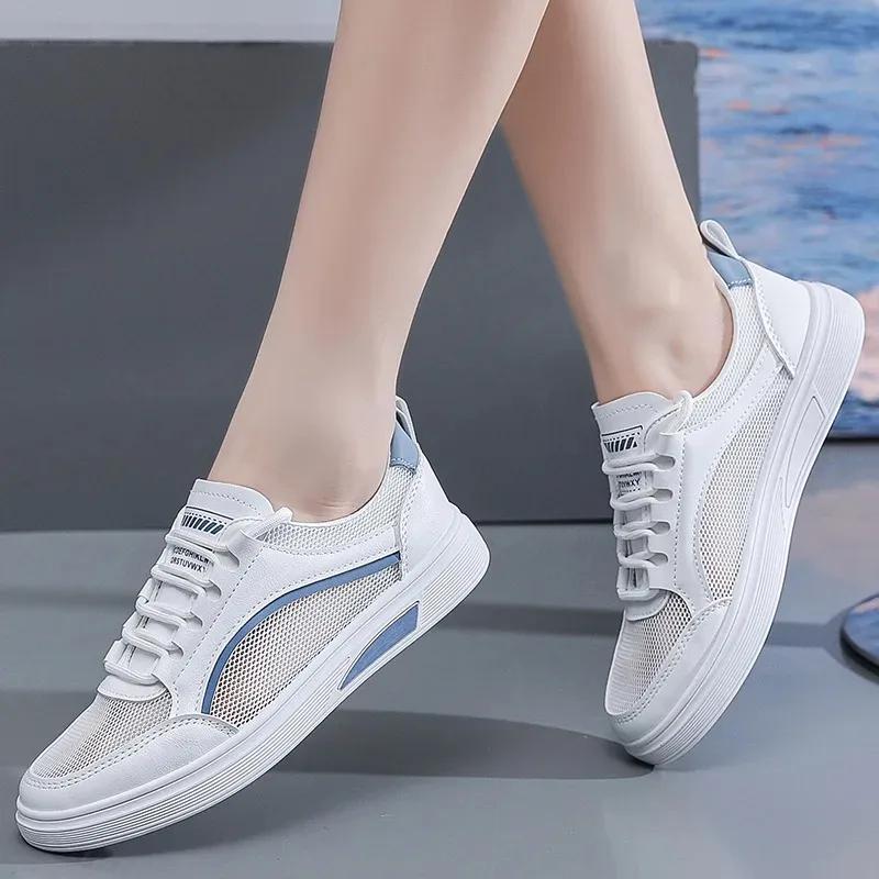 2025 Summer Mesh Women's Casual Shoes New Anti Slip Wear-resistant Lightweight Single Shoe Soft Sole Versatile White Women Shoes