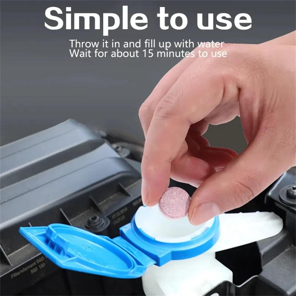 Comprimate concentrate de spălat sticlă de parbriz auto Mașină de spălat efervescent Stergator lichid de sticlă Tablete solide de curățare pentru geam auto