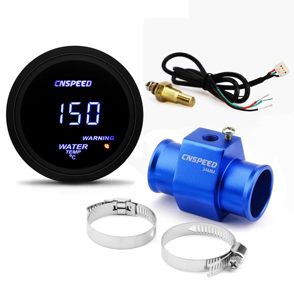Car Auto 2" 52mm Digital Led Temp Gauge With Water Temperature Sensor 40-150 Celsius Meter With Joint Pipe Sensor Adapter 1/8NPT