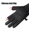 Winter Warm Gloves Flip Over Expose Two Fingers Gloves Waterproof Windproof Touch Screen Gloves Cycling Ski Fishing Gloves