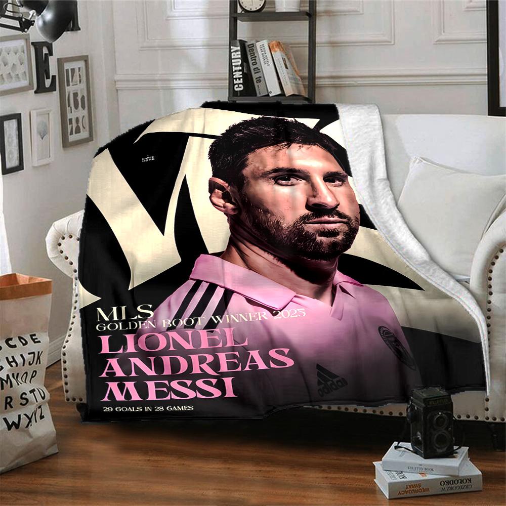 Lionel Messi's Assists Milestone Blanket Warmthful Decor Perfect for Bedding Livingroom Chair All-Season Use Playful Design