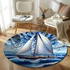 Free Shipping! "Sailing Adventure Round Rug for Nautical Decor" Round Carpet for Home Sofa Bedroom, Gift
