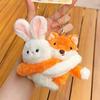 Monkey Cute Rabbit Fox Dog Penguin Cartoon Animal Pair Plush Toy Pendant