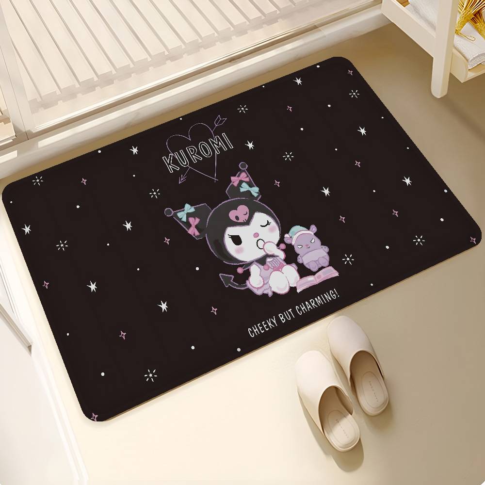 Magic Kuromi Anime Door Mat Nordic Style Bedroom Living Room Doormat Home Balcony Anti-Slip Alfombra