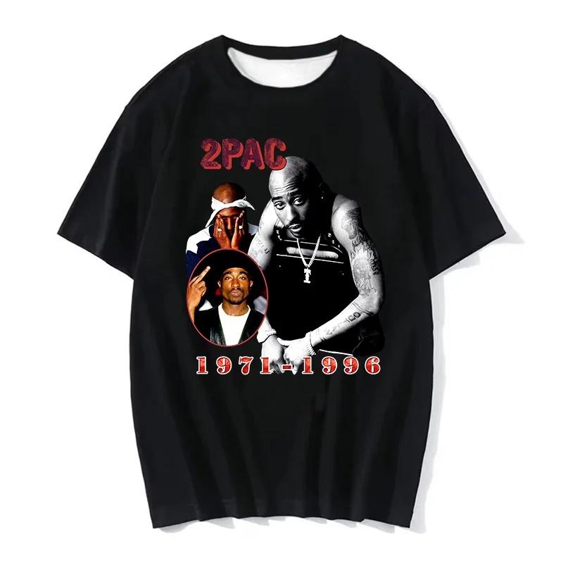 West Coast Gangsta Women T-shirt Rapper Tupac Tops Hip Hop Streetwear Graphic T Shirts Oversized Short Sleeves Tee Men T Shirt