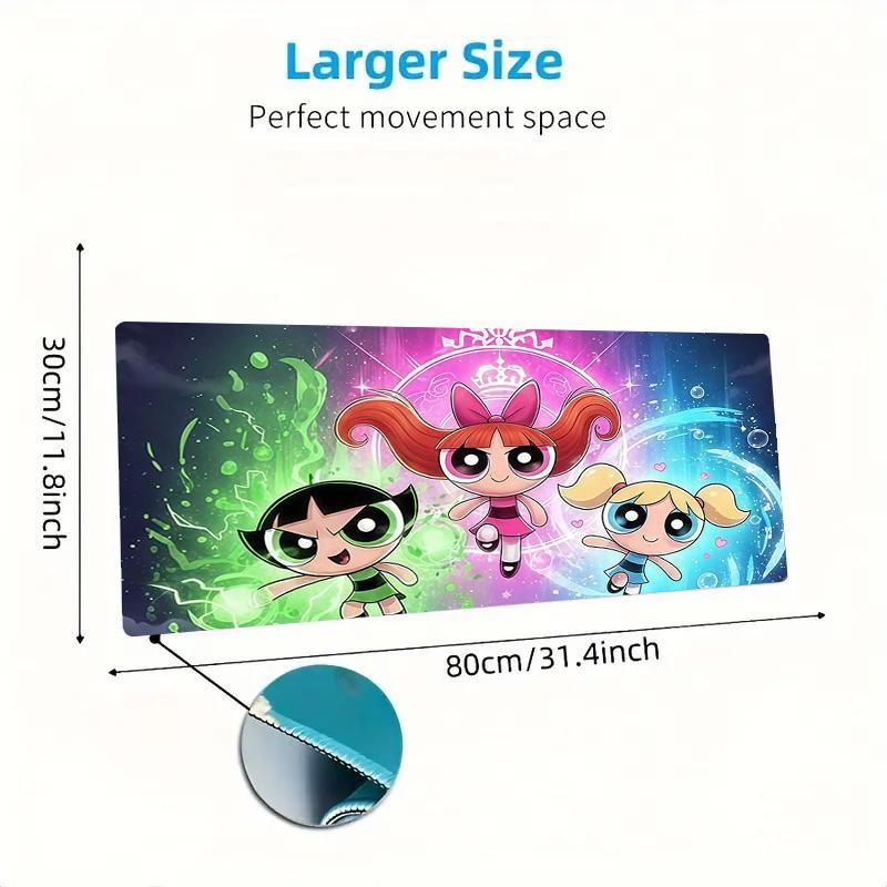 The Powerpuff Girls2 Print Cushion Non-slip Laptop Tablet Big Mousepad XXL Mat Mini PC Playmat With Lock edge