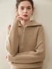 Women's Ribbed Knit Cashmere Lapel Half-Zip Sweater - Thick, Warm, Versatile, Loose Fit (2025)