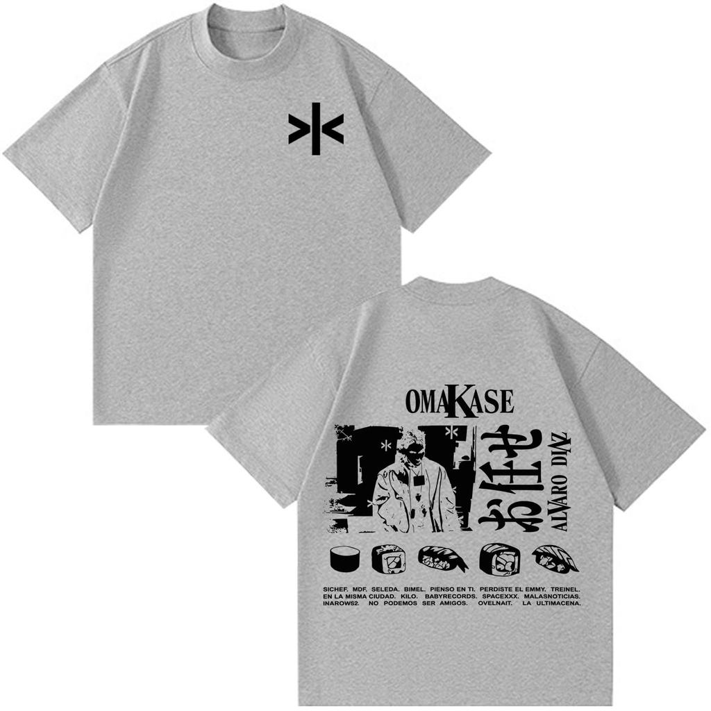 Alvaro Diaz Omakase Album 2026 Tour Merch T Shirt Unisex Unisex Hiphop Tshirt Shortsleeved Cotton Casual Loose Vintage Tshirts