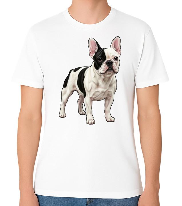French Bulldog T-Shirt Cute Dog Breed Illustration Unisex Tee S разноцветный