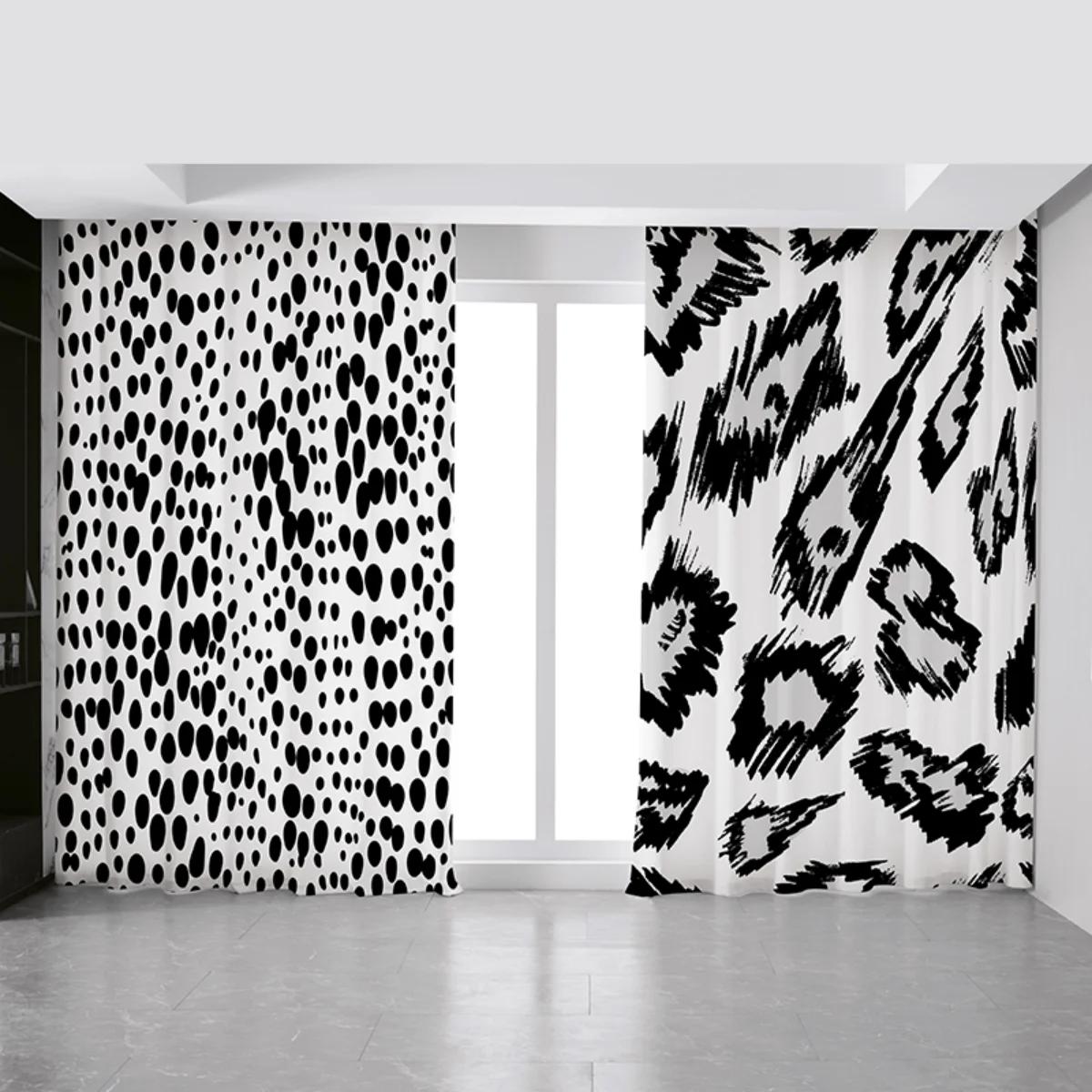 

Новые абстрактные простые драпировки черно-белого зебрового рисунка, шторы из ткани с высоким затенением для спальни, гостиной, жалюзи, 2 панели W55 X H120cm X 2&Grommet Top