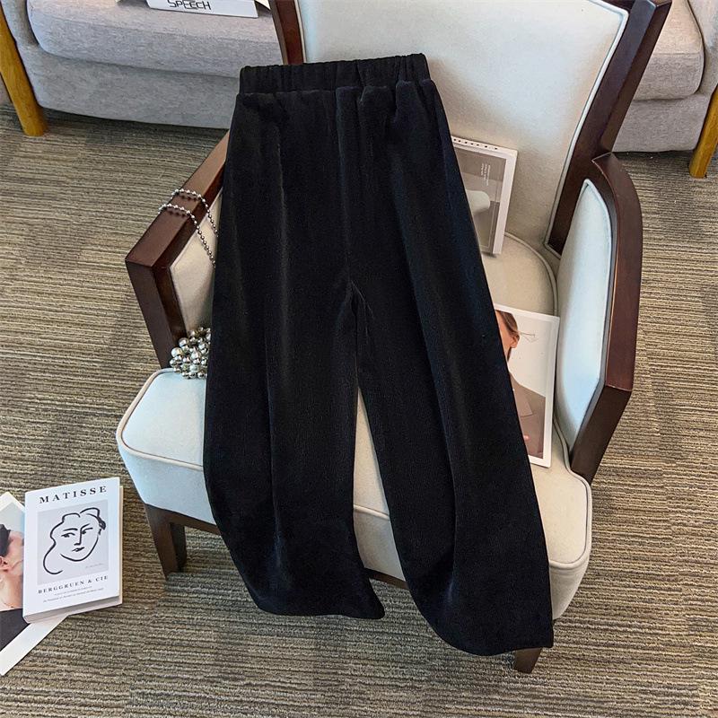 5136 Winter Plus-Size Women's High-Waist Velvet Pants, Loose Fit (Sizes up to 300 Jin)