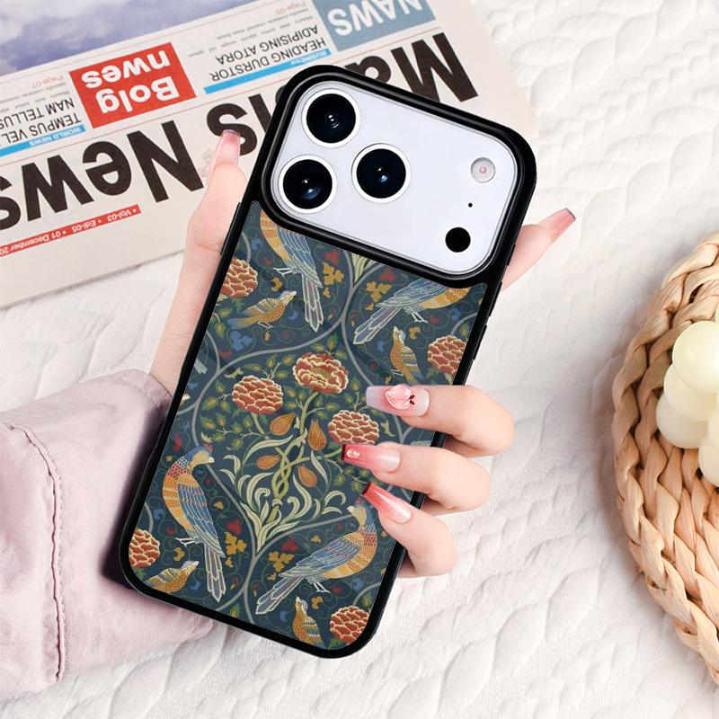 William Morris Strawberry Thief Phone Case For IPhone 17 16e 15 14 13 12 11 Pro Max Air Mini Soft Protective Cover