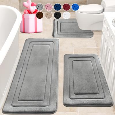 3-teiliges Badematten-Set, Superabsorbierend & Rutschfest. U-förmiges Toilettendesign, perfekt für Badezimmer- und Innenbereich. Ideales Geschenk!