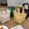 Vegetable Basket Women's Bag  New Trendy Fashion Hand Carry Lychee Pattern Soft Leather Portable Small Bucket Bag Female Messenger