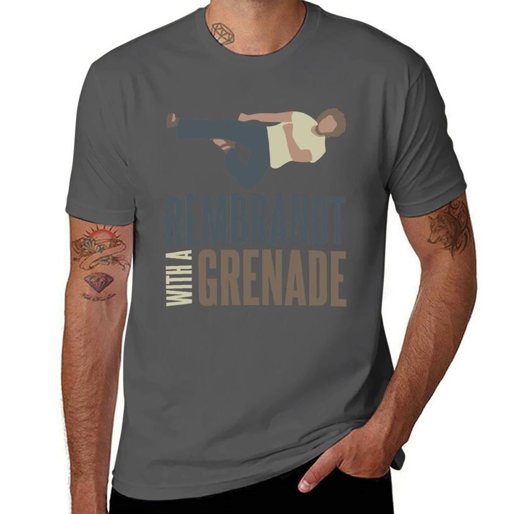 Rembrandt Mit Einer Granate T-Shirt Work Daily Kurzarm Top