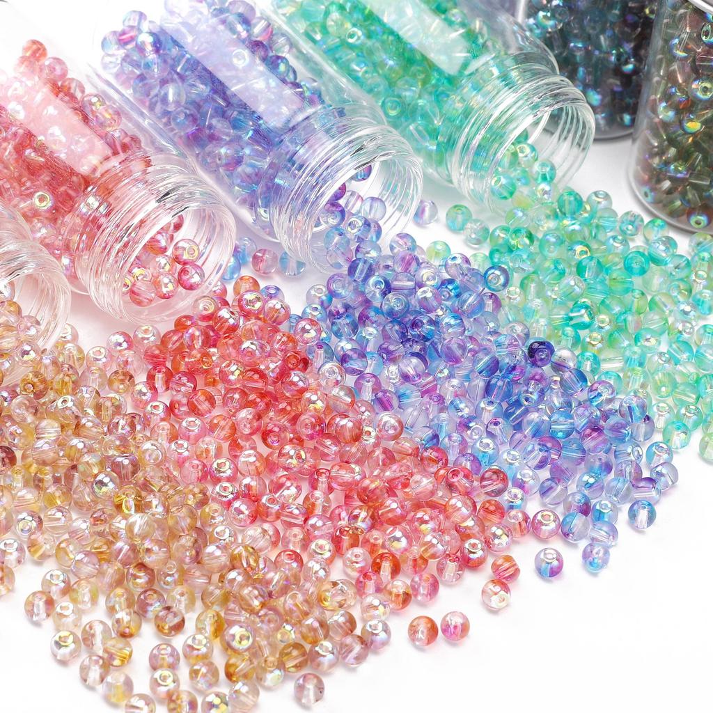 Skleněné české kulaté korálky Pokročilý gradientní barva Semínkové distanční korálky Pro výrobu šperků Příslušenství