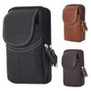 Vertical Outdoor Sports Waist Bag Cowhide Leather Phone Belt Hanging Pouch  Outdoor Sports