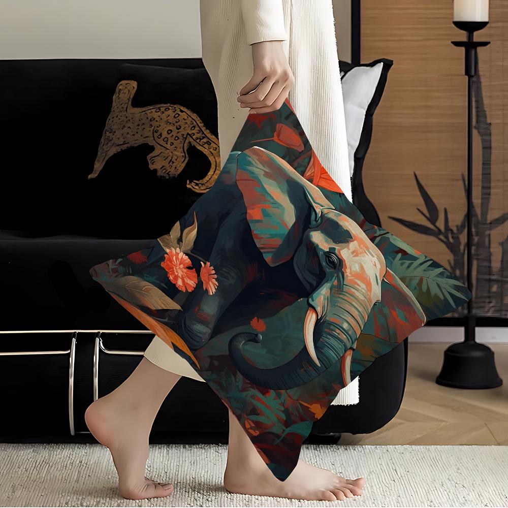 Abstract Elephant Sunset Animal Art Pillowcases Home Bedding Decorative Pillow Cover Wedding Super Soft Pillow Case