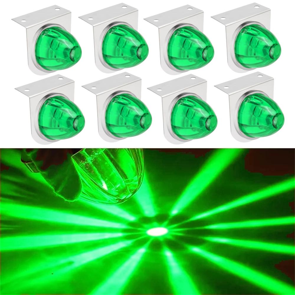 

8PCS Bracket Watermelon Lights Strobe LED Side Marker Indicator Turn Signal Truck Trailer LED Star Lights For Truck 12V/24V
