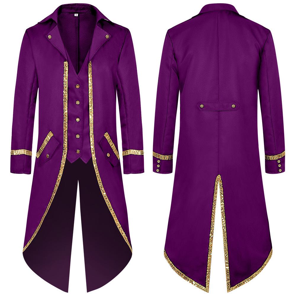 European & American Steampunk Medieval Halloween Tailcoat for Men