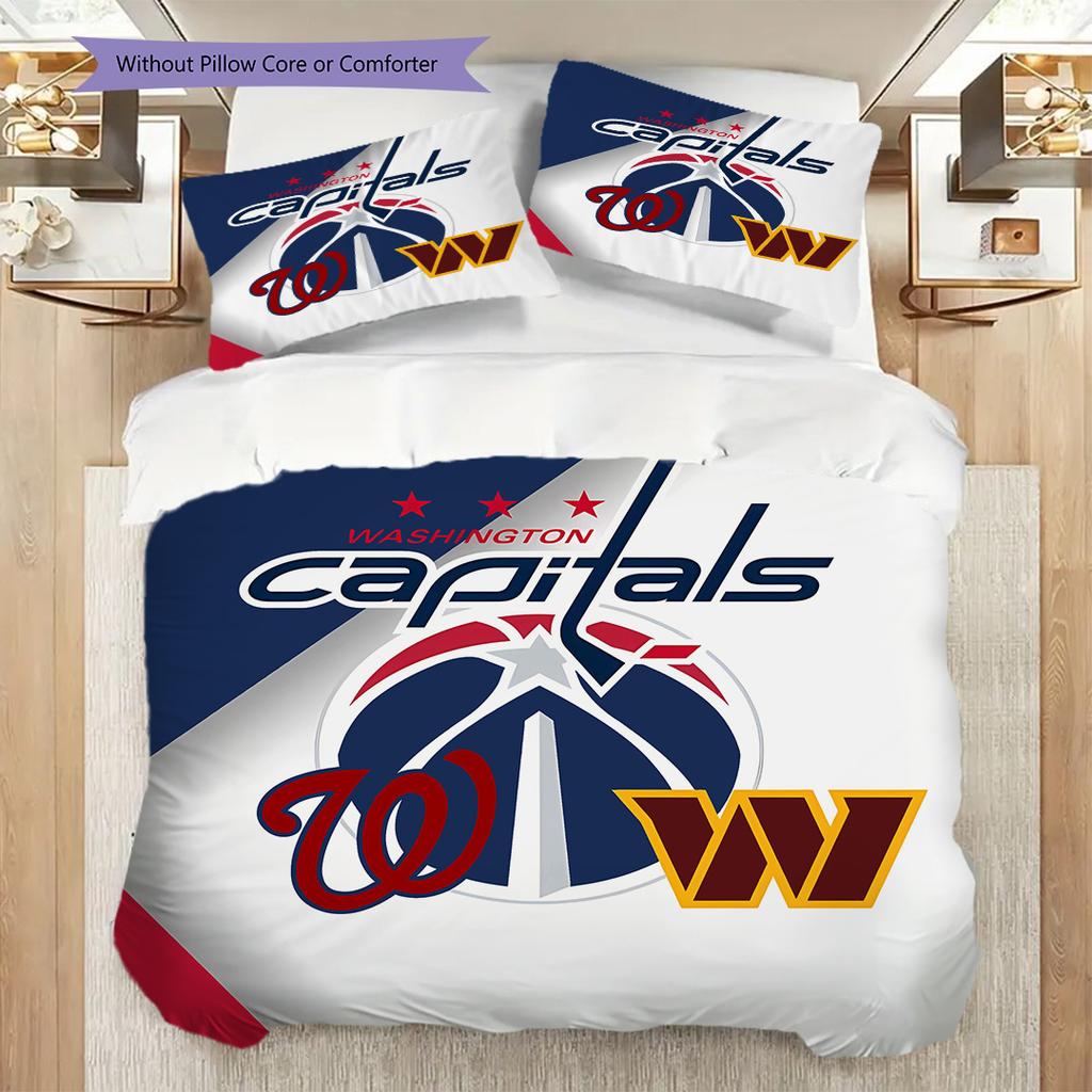 Washington Wizards Pattern Bedding Quilt Set Quilt Cover Pillowcase Home Decoration Birthday Gift (1 * duvet cover + 2 * pillowcase, without core)