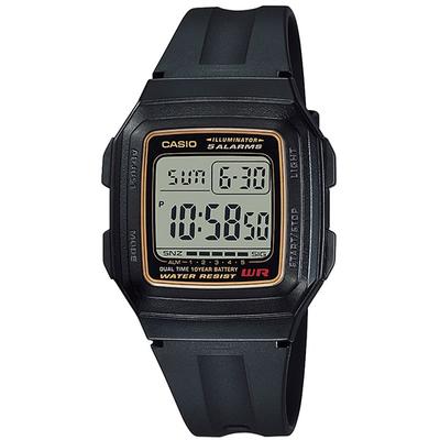 F-201WA-9AJH [Standard Watch] Square Watch Black Resin Digital