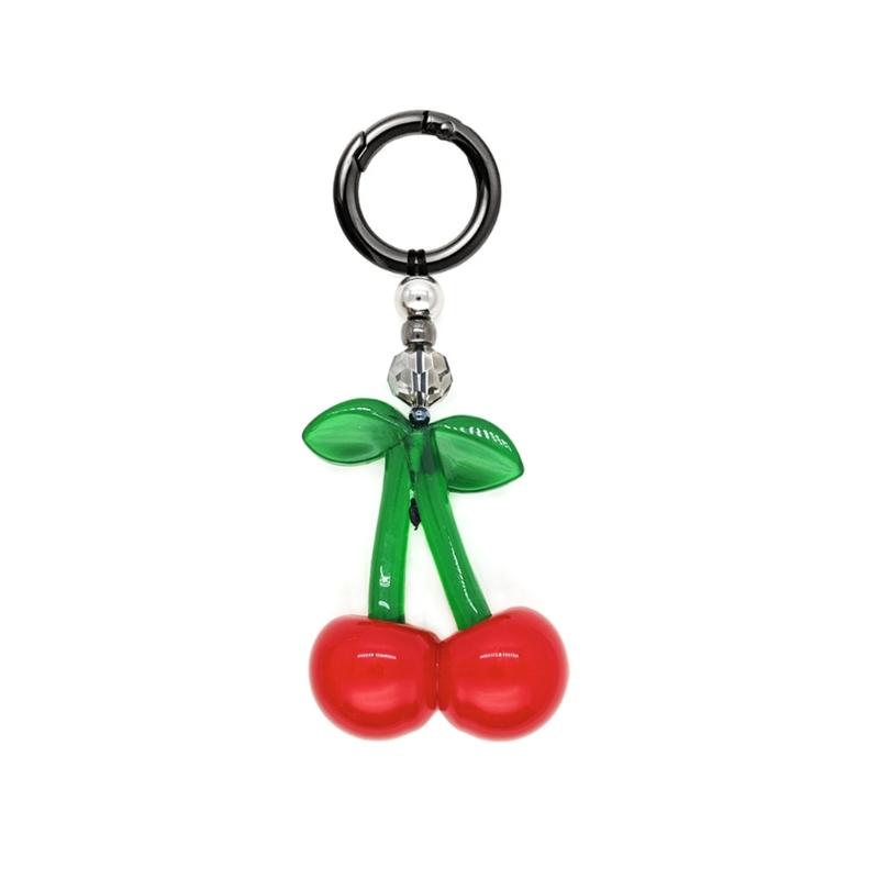 Elegant Heart/Mushroom/Bowknot/Cherry Pendant Beaded Keychain With Alloy Charm Accessories For Bags Keys And Gifts