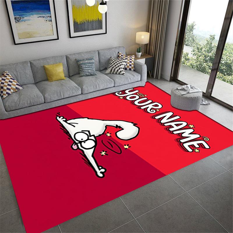 Custom Name Simon‘s Cat Carpet Rug for Living Room Bedroom Home Sofa Decoration,Kids Play Non-slip Floor Mat